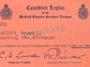 Canadian Legion Associate membership card - March 1953.
