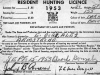 Resident Hunting Licence - 15 September 1953.