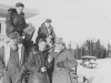 The gang at the Motor Pool. Back row (L-R) Bob Davisson and Bob Stamley. Front row (L-R) Hugh Littlefield, Paul Manees and Vern Ulledahl - November 1953.